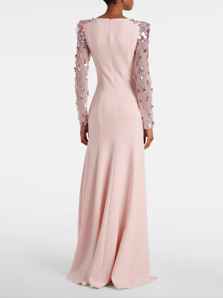 Elegant Dress Sequins Embroidered Flares