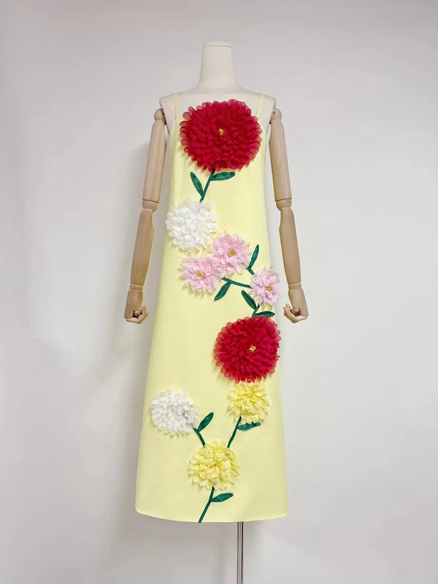 Hit Color Spliced Appliques Slimming Dress