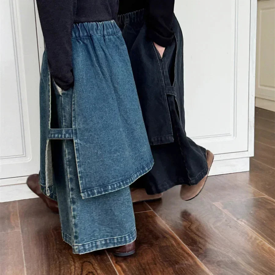 Kids Pants Children Clothing Solid Color Jeans Versatile Childrens Baby Easy Irregular Loose Causal