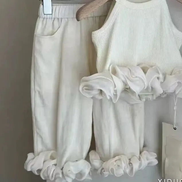 Set Kid Girl  Summer Style Cotton Solid Patchwork 3D Decoration