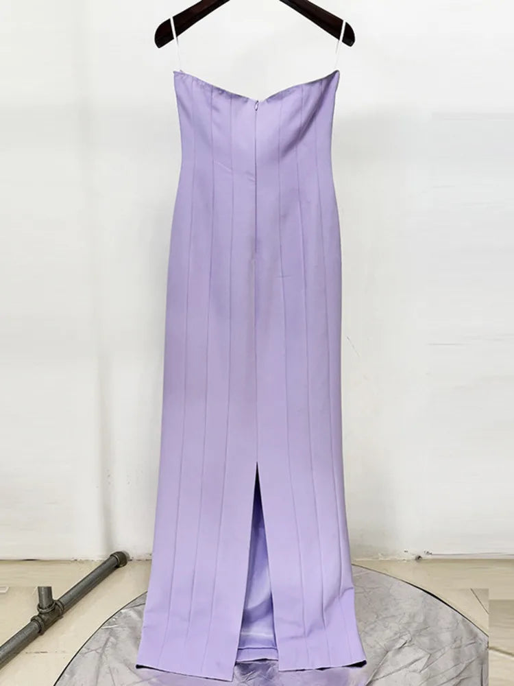 Elegant Strapless Evening Party Dress