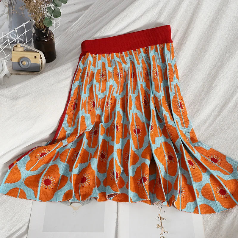 Summer Fashion Knit Skirt Suits Women Short Sleeve
