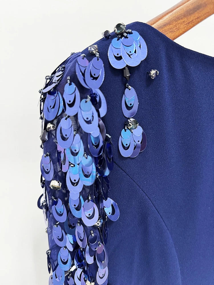 Elegant Dress Sequins Embroidered Flares