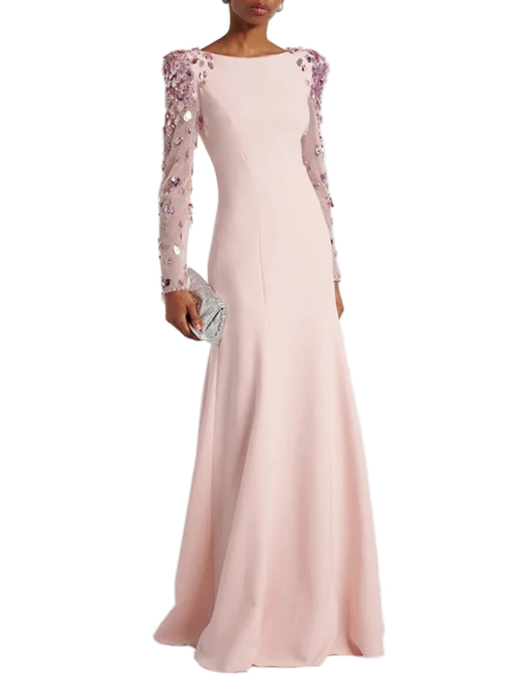 Elegant Dress Sequins Embroidered Flares