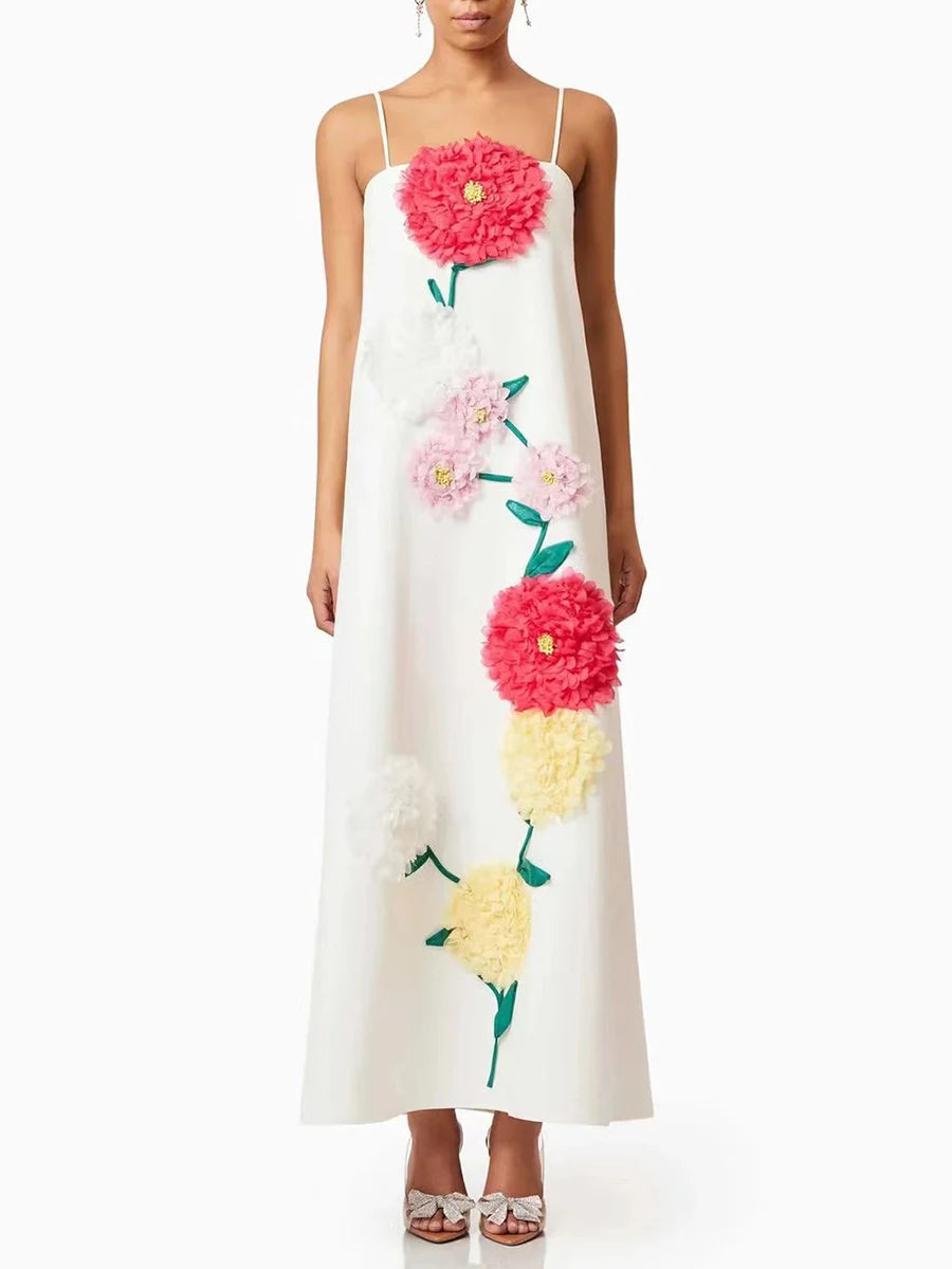 Hit Color Spliced Appliques Slimming Dress