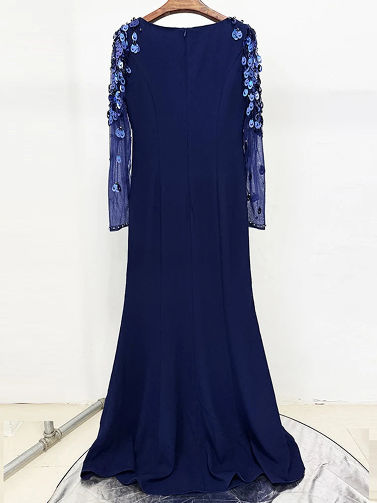 Elegant Dress Sequins Embroidered Flares