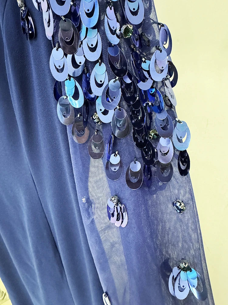 Elegant Dress Sequins Embroidered Flares