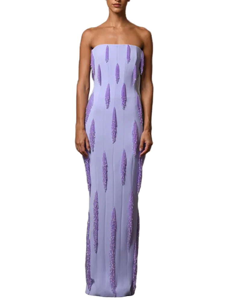 Elegant Strapless Evening Party Dress