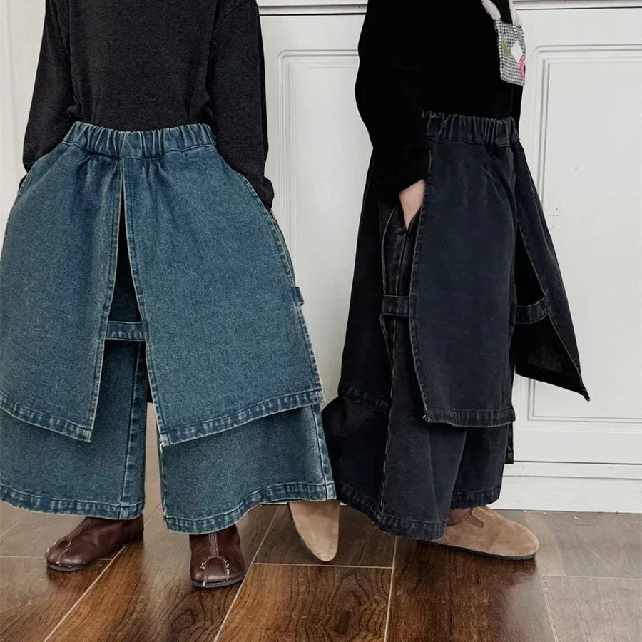 Kids Pants Children Clothing Solid Color Jeans Versatile Childrens Baby Easy Irregular Loose Causal