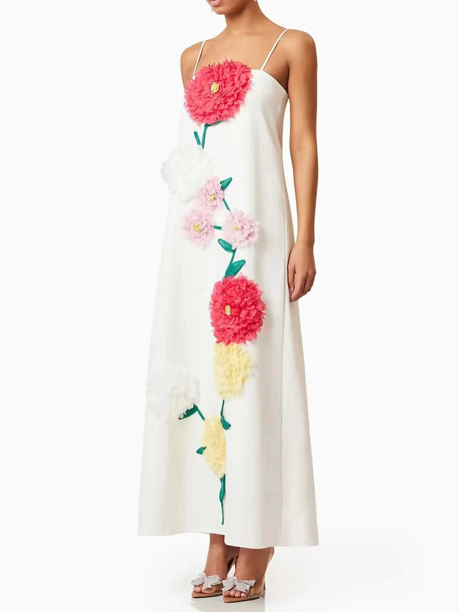 Hit Color Spliced Appliques Slimming Dress