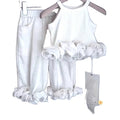 Set Kid Girl  Summer Style Cotton Solid Patchwork 3D Decoration