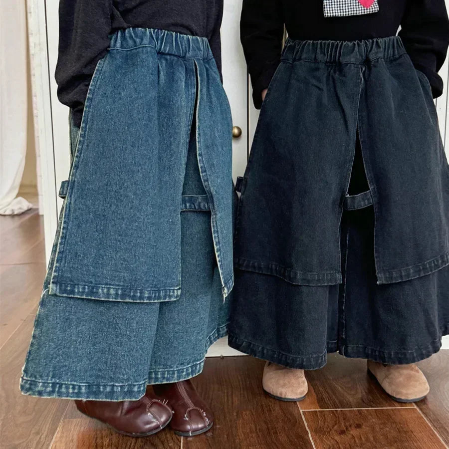 Kids Pants Children Clothing Solid Color Jeans Versatile Childrens Baby Easy Irregular Loose Causal