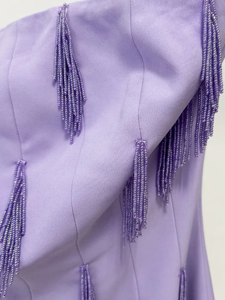 Elegant Strapless Evening Party Dress