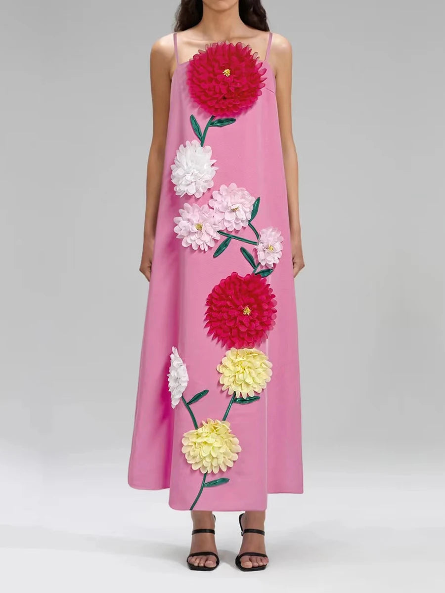 Hit Color Spliced Appliques Slimming Dress