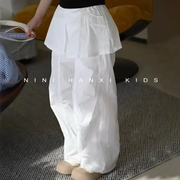 Girls' Trendy Workwear Skirtpants for Summer Stylish and Versatile,Casual Pants for Baby Girls