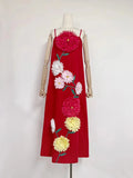 Hit Color Spliced Appliques Slimming Dress