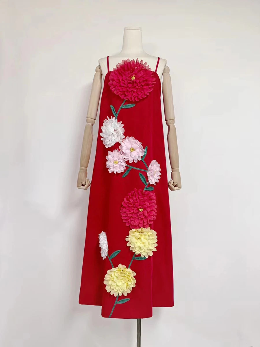 Hit Color Spliced Appliques Slimming Dress