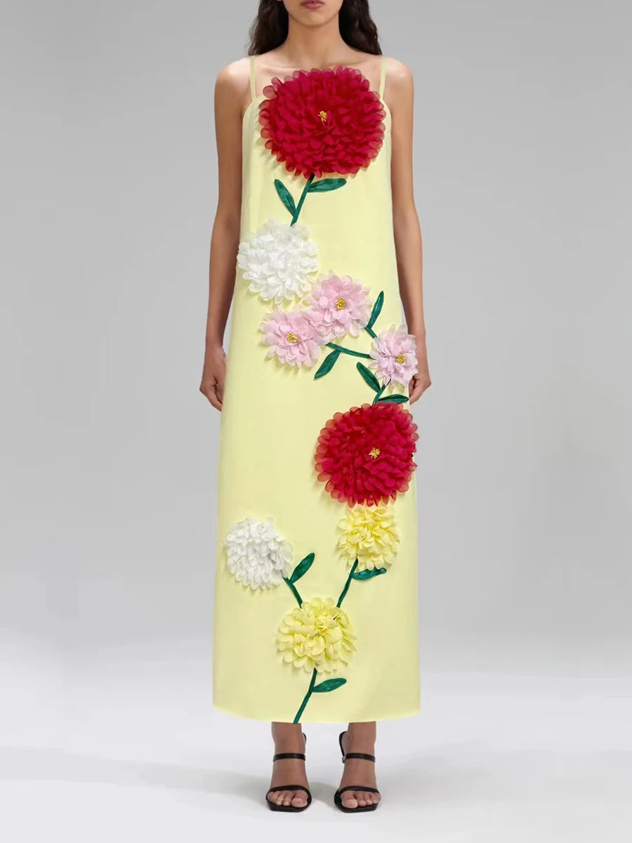Hit Color Spliced Appliques Slimming Dress