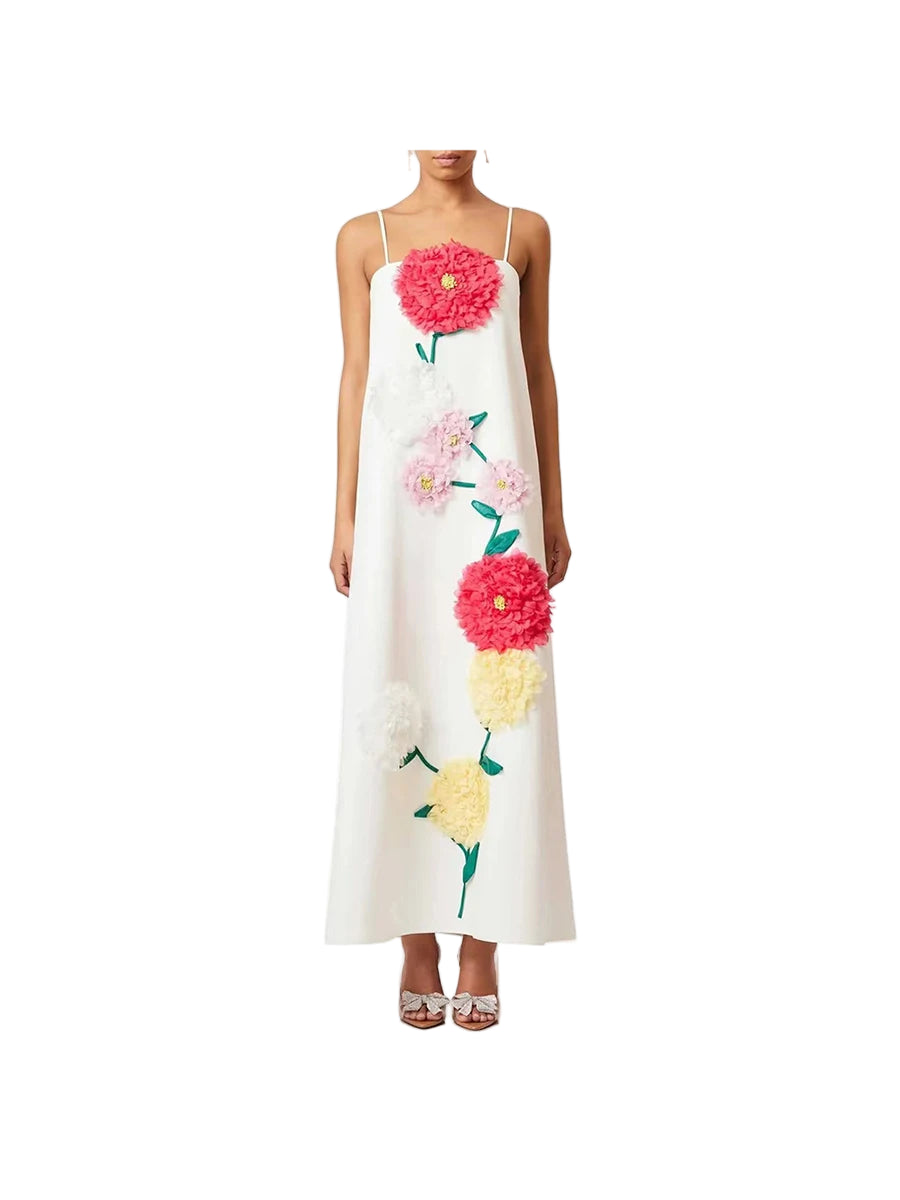 Hit Color Spliced Appliques Slimming Dress